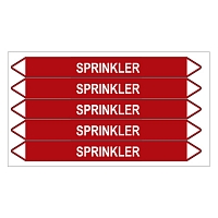 Značení potrubí, sprinkler,5 ks, 150 × 12 mm